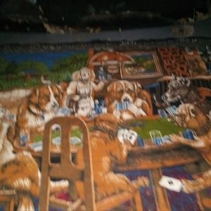 Dogs playing poker tapestry